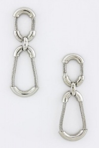 Fashion Jewelry - ANGULAR METAL LINKED EARRINGS - By Fashion Destination | Free Shipping (Silver) Fashion Jewelry - ANGULAR METAL LINKED EARRINGS - By Fashion Destination | Free Shipping (Silver)