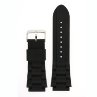 Watch Band Silicone Rubber Link Heavy Black Strap Waterproof Stainless Buckle 24 millimeters Watch Band Silicone Rubber Link Heavy Black Strap Waterproof Stainless Buckle 24 millimeters