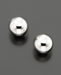 A classic look that works for weekends and days in the office too! 14k white gold studs measure 10 mm. A classic look that works for weekends and days in the office too! 14k white gold studs measure 10 mm.