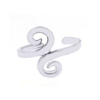 Sterling Silver Toe Ring Back to Back Wave, One Size Fits All Sterling Silver Toe Ring Back to Back Wave, One Size Fits All