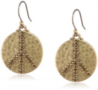 Lucky Brand Gold-Tone Peace Earrings Lucky Brand Gold-Tone Peace Earrings