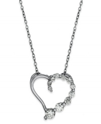 A romantic accent. Giani Bernini's pretty heart-shaped pendant features a cubic zirconia (3/4 ct. t.w.) set in sterling silver. Approximate length: 18 inches. Approximate drop: 1 inch. A romantic accent. Giani Bernini's pretty heart-shaped pendant features a cubic zirconia (3/4 ct. t.w.) set in sterling silver. Approximate length: 18 inches. Approximate drop: 1 inch.