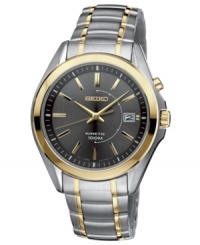 Always in motion: Your own movement powers this kinetic Seiko watch in two-tone stainless steel. Always in motion: Your own movement powers this kinetic Seiko watch in two-tone stainless steel.