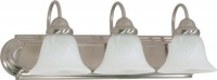 Nuvo 60/321 Ballerina 3-Light 24-Inch Vanity Light with Alabaster Glass Shades, Brushed Nickel Nuvo 60/321 Ballerina 3-Light 24-Inch Vanity Light with Alabaster Glass Shades, Brushed Nickel