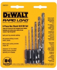 DEWALT DW2551 6 Piece 1/16-Inch to 1/4-Inch Hex Shank Twist Drill Assortment DEWALT DW2551 6 Piece 1/16-Inch to 1/4-Inch Hex Shank Twist Drill Assortment