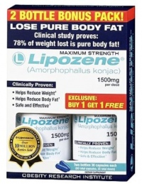 Lipozene - Amorphophallus Konjac Maximum Strength Fat Loss Supplement Bonus 2 bottles 1500 Mg. Lipozene - Amorphophallus Konjac Maximum Strength Fat Loss Supplement Bonus 2 bottles 1500 Mg.