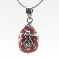 DaisyJewel Limited Edition Christmas Red Ornament Wish Box Dream Box Prayer Box Dainty Snap-Latch Closure Locket Pendant Necklace: This Classic Red and Silver Ornament Locket Has Decorative Silver Accents and a High Gloss Vivid Red Enamel with Translucenc DaisyJewel Limited Edition Christmas Red Ornament Wish Box Dream Box Prayer Box Dainty Snap-Latch Closure Locket Pendant Necklace: This Classic Red and Silver Ornament Locket Has Decorative Silver Accents and a High Gloss Vivid Red Enamel with Translucenc