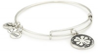 Alex and Ani Bangle Bar Four Leaf Clover Russian-Silver Expandable Bracelet Alex and Ani Bangle Bar Four Leaf Clover Russian-Silver Expandable Bracelet