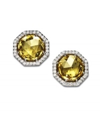 Shape up or ship out. These sparkling stud earrings by Arabella liven any look with round-cut yellow Swarovski zirconias surrounded by octagon-shaped rows of round-cut white Swarovski zirconias (total 9-1/8 ct. t.w.). Set in sterling silver. Approximate diameter: 1/2 inch. Shape up or ship out. These sparkling stud earrings by Arabella liven any look with round-cut yellow Swarovski zirconias surrounded by octagon-shaped rows of round-cut white Swarovski zirconias (total 9-1/8 ct. t.w.). Set in sterling silver. Approximate diameter: 1/2 inch.