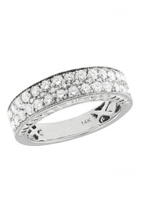 Effy Jewlery 14K White Gold Diamond Band, .95 TCW Ring size 7