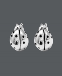 Cherish a look that brings you luck! Unwritten stud earrings feature dainty ladybugs crafted in sterling silver. Approximate diameter: 1/3 inch. Cherish a look that brings you luck! Unwritten stud earrings feature dainty ladybugs crafted in sterling silver. Approximate diameter: 1/3 inch.