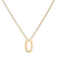 Lucky Number 0 Necklace - Gold Tone Matte: Final Sale Lucky Number 0 Necklace - Gold Tone Matte: Fi