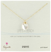 Dogeared Life's a Beach Gold-Plated Sterling Silver Keshi Simulated-Pearl Drop Necklace, 20 Dogeared Life's a Beach Gold-Plated Sterling Silver Keshi Simulated-Pearl Drop Necklace, 20