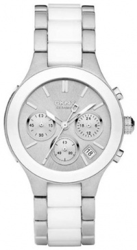 DKNY White Dial Chronograph Steel and Ceramic Ladies Watch NY8257 DKNY White Dial Chronograph Steel and Ceramic Ladies Watch NY8257