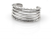 House of Harlow 1960 Silver Plated Etched Stack Cuff House of Harlow 1960 Silver Plated Etched Stack Cuff