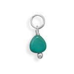 CleverEve Designer Series December Birthstone Turquoise Nugget Sterling Silver Pendant Charm 6mm