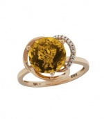 Effy Jewlery 14K Rose Gold Citrine and Diamond Ring, 3.15 TCW Ring size 7