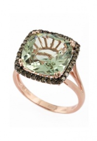Effy Jewlery 14K Rose Gold Green Amethyst and Diamond Ring, 6.65 TCW Ring size 7 Effy Jewlery 14K Rose Gold Green Amethyst and Diamond Ring, 6.65 TCW Ring size 7