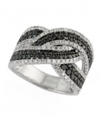 Effy Jewlery Prism Caviar Black and White Diamond Ring, 2.30 TCW Ring size 7