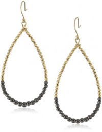 Mizuki 14k Large Tear-Drop Hoop Earrings with Gold and Silver Faceted Beads Mizuki 14k Large Tear-Drop Hoop Earrings with Gold and Silver Faceted Beads