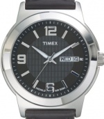 Timex Men's T2E561 Elevated Classics Dress Black Leather Strap Watch