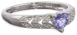 Sterling Silver Tanzanite and Diamond Heart Ring (0.06 cttw, GHI Clarity, I3 Color)