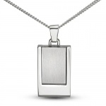 CleverEve Designer Series Mens Stainless Steel Dog Tag Pendant Brushed & Polished w/ 24 Inch Chain