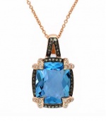 Effy Jewlery 14K Rose Gold Blue Topaz and Diamond Pendant, 6.70 TCW