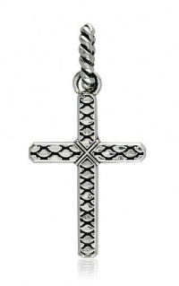Sterling Silver 925 Large Hardcore Metal Snake Skin Thin Cross Pendant, 1 Inch Sterling Silver 925 Large Hardcore Metal Snake Skin Thin Cross Pendant, 1 Inch