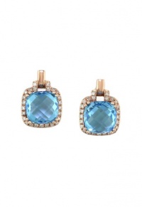 Effy Jewlery 14K Rose Gold Blue Topaz and Diamond Earrings, 4.07 TCW Effy Jewlery 14K Rose Gold Blue Topaz and Diamond Earrings, 4.07 TCW