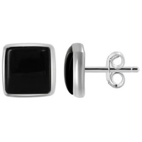 Flat 6mm x 6mm Bevel Square Shape Black Onyx Post Back Findings Polish .925 Sterling Silver Earrings Flat 6mm x 6mm Bevel Square Shape Black Onyx Post Back Findings Polish .925 Sterling Silver Earrings