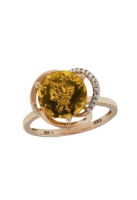 Effy Jewlery 14K Rose Gold Citrine and Diamond Ring, 3.15 TCW Ring size 7 Effy Jewlery 14K Rose Gold Citrine and Diamond Ring, 3.15 TCW Ring size 7