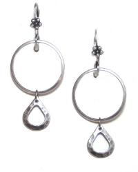 Clara Beau Sterling Silver Plated Open Teardrop Petite Hoop Dangle Earrings Clara Beau Sterling Silver Plated Open Teardrop Petite Hoop Dangle Earrings