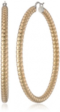 Gold-Plated Stainless Steel Textured Hoop Earrings (2.38) Gold-Plated Stainless Steel Textured Hoop Earrings (2.38)