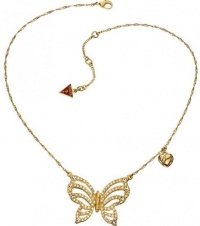 GUESS Fly Girl Gold-Tone Crystal Butterfly Necklace UBN41310 GUESS Fly Girl Gold-Tone Crystal Butterfly Necklace UBN41310