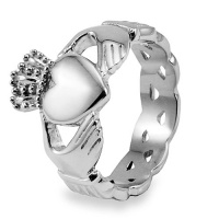 Stainless Steel Claddagh Ring with Celtic Knot Eternity Design (6.0mm) - Sizes 5-13 Stainless Steel Claddagh Ring with Celtic Knot Eternity Design (6.0mm) - Sizes 5-13