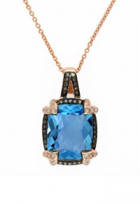 Effy Jewlery 14K Rose Gold Blue Topaz and Diamond Pendant, 6.70 TCW