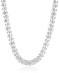 Anne Klein Silver-Tone Crystal Glass Tubular Pave Collar Necklace, 16 Anne Klein Silver-Tone Crystal Glass Tubular Pave Collar Necklace, 16
