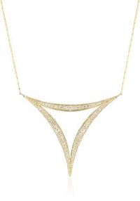 Mizuki 14k Gold and Diamond Triple Crescent Triangle Necklace Mizuki 14k Gold and Diamond Triple Crescent Triangle Necklace