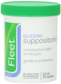 Fleet Adult Glycerin Suppositories, 50-Count Jars (Pack of 4) Fleet Adult Glycerin Suppositories, 50-Count Jars (Pack of 4)