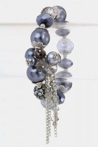 Trendy Fashion Jewelry - Beads & Pearls Stretch Bracelet - By Fashion Destination (Grey) | Free Shipping Trendy Fashion Jewelry - Beads & Pearls Stretch Bracelet - By Fashion Destination (Grey) | Free Shipping