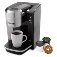 Mr. Coffee BVMC-KG6-001 Single Serve Coffee Brewer Powered by Keurig Brewing Technology, Black/Silver