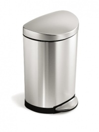 simplehuman Semi-Round Step Trash Can, Fingerprint-Proof Brushed Stainless Steel, 10-Liter /2.6-Gallon simplehuman Semi-Round Step Trash Can, Fingerprint-Proof Brushed Stainless Steel, 10-Liter /2.6-Gallon