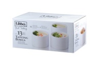 Libbey Just Tasting Round Bowl Set, Ceramic, (13pcs) 12 bowls- one recipe card Libbey Just Tasting Round Bowl Set, Ceramic, (13pcs) 12 bowls- one recipe card