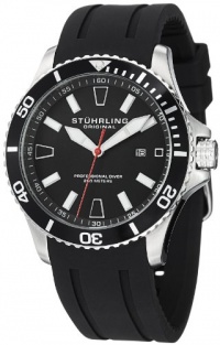 Stuhrling Original Men's 706.01 Aquadiver Regatta Diver Sport II Quartz Date Black Rubber Strap Watch Stuhrling Original Men's 706.01 Aquadiver Regatta Diver Sport II Quartz Date Black Rubber Strap Watch