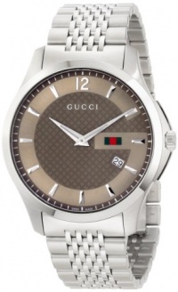 Gucci Men's YA126310 G-Timeless Slim Case Brown Dial Signature Gucci Green Red Green Web Design Watch Gucci Men's YA126310 G-Timeless Slim Case Brown Dial Signature Gucci Green Red Green Web Design Watch