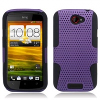Aimo Wireless HTCONESPCPA014 Hybrid Armor Cheeze Case for HTC One S - Retail Packaging - Black/Purple Aimo Wireless HTCONESPCPA014 Hybrid Armor Cheeze Case for HTC One S - Retail Packaging - Black/Purple