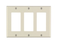 Leviton 80411-A 3-Gang Decora/GFCI Device Decora Wallplate, Standard Size, Thermoset, Device Mount, Almond Leviton 80411-A 3-Gang Decora/GFCI Device Decora Wallplate, Standard Size, Thermoset, Device Mount, Almond