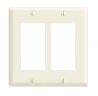 Leviton 80409-A 2-Gang Decora/GFCI Device Decora Wallplate, Standard Size, Thermoset, Device Mount, Almond Leviton 80409-A 2-Gang Decora/GFCI Device Decora Wallplate, Standard Size, Thermoset, Device Mount, Almond
