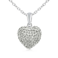 925 Sterling Silver Cubic Zirconia Cz Crytals Round Heart Pendant Large 15mm Heart Shape Chain Not Included 925 Sterling Silver Cubic Zirconia Cz Crytals Round Heart Pendant Large 15mm Heart Shape Chain Not Included